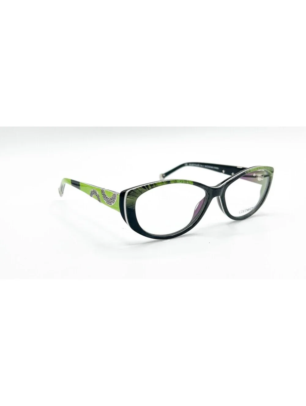 Coco Song Heart Place Col.1 Polished Black/Green Authentic Eyeglasses 53-15-140